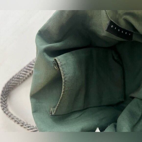 Sisley Handbag Satchel Herringbone Chevron Wool Blend fabric Shoulder strap - Picture 12 of 12